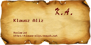 Klausz Aliz névjegykártya